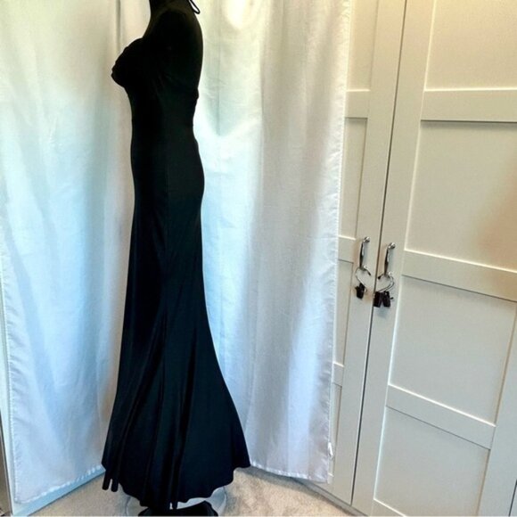 Windsor black sweetheart spaghetti strap cutout front twist mermaid dress Sz M - Picture 6 of 15